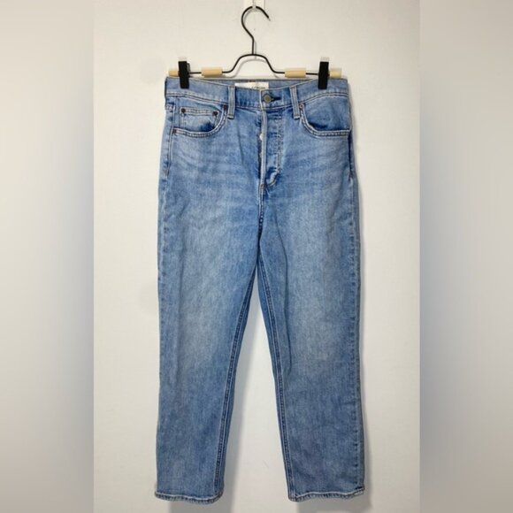 Aritzia Denim Forum The Arlo High Rise Straight Jeans Blue — Size 28, 26L - Picture 4 of 12